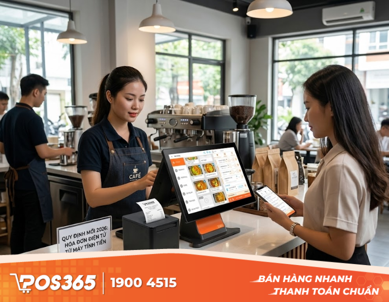 Quy định mới 2026: Qu&aacute;n cafe bắt buộc &aacute;p dụng h&oacute;a đơn điện tử từ m&aacute;y t&iacute;nh tiền