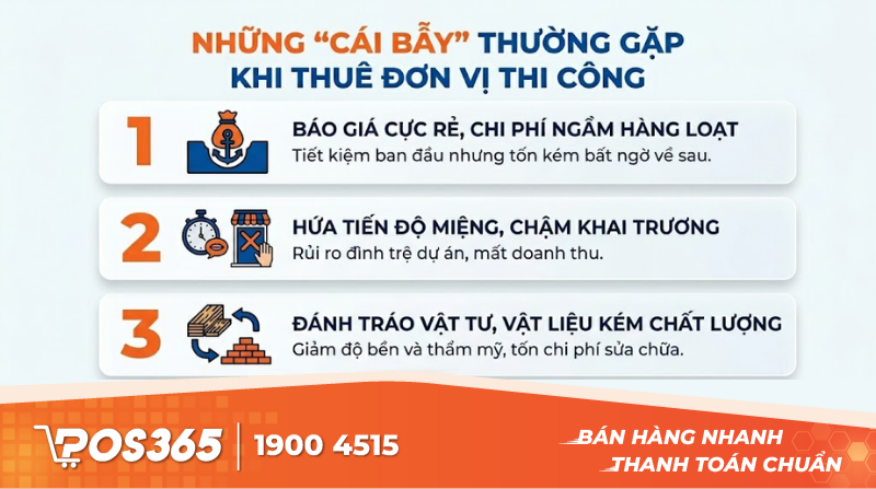 Những cái bẫy thường gặp khi thuê đơn vị thi công