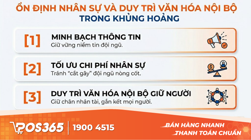 Ổn định nh&acirc;n sự v&agrave; duy tr&igrave; văn h&oacute;a nội bộ trong thời kỳ khủng hoảng