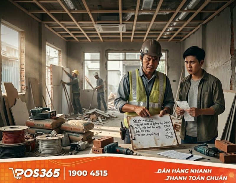 Nhóm chi phí ngầm trong quá trình setup và thi công không gian