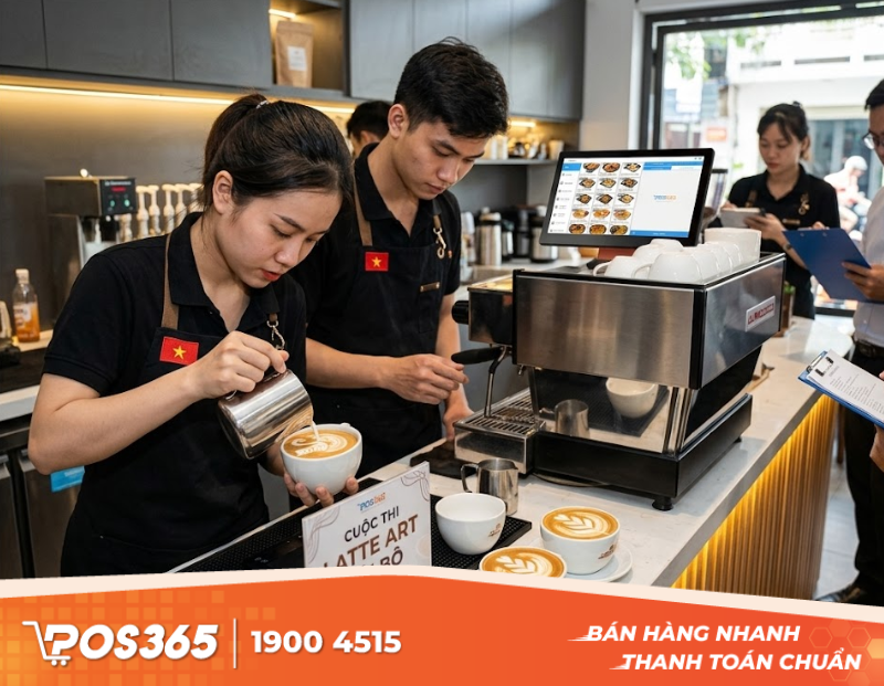 Nâng cao chất lượng dịch vụ: Tổ chức thi tay nghề pha chế nội bộ (Latte Art)