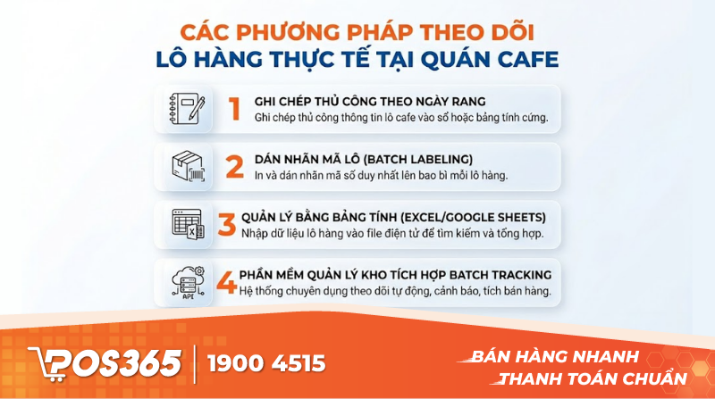 C&aacute;c phương ph&aacute;p theo d&otilde;i l&ocirc; h&agrave;ng thực tế tại qu&aacute;n cafe