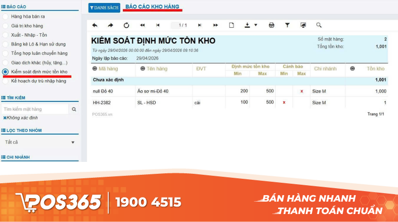 T&iacute;nh năng cảnh b&aacute;o tồn kho tr&ecirc;n phần mềm gỡ rối cho chủ shop ra sao?