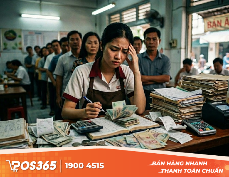 &Aacute;p lực của thu ng&acirc;n khi t&iacute;nh tiền thủ c&ocirc;ng
