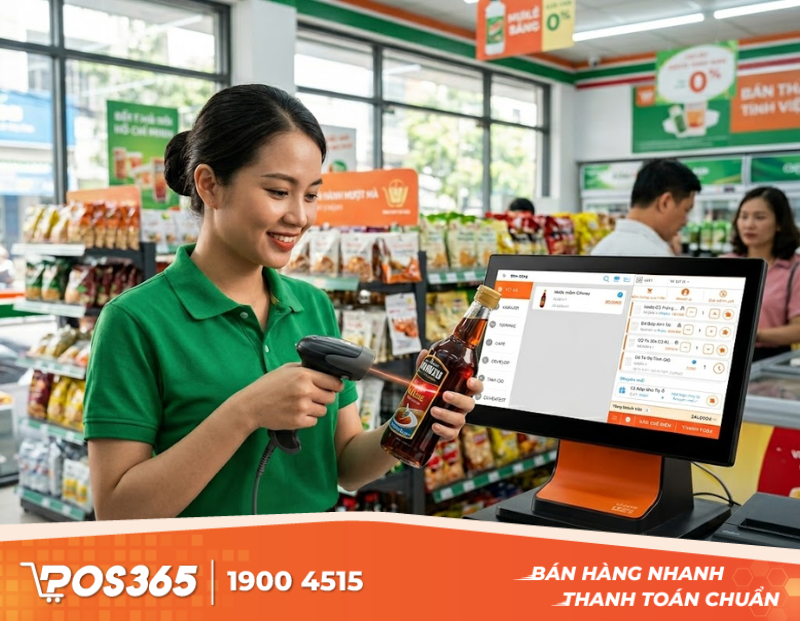 Vận h&agrave;nh t&iacute;nh năng qu&eacute;t m&atilde; vạch mượt m&agrave; tr&ecirc;n POS365