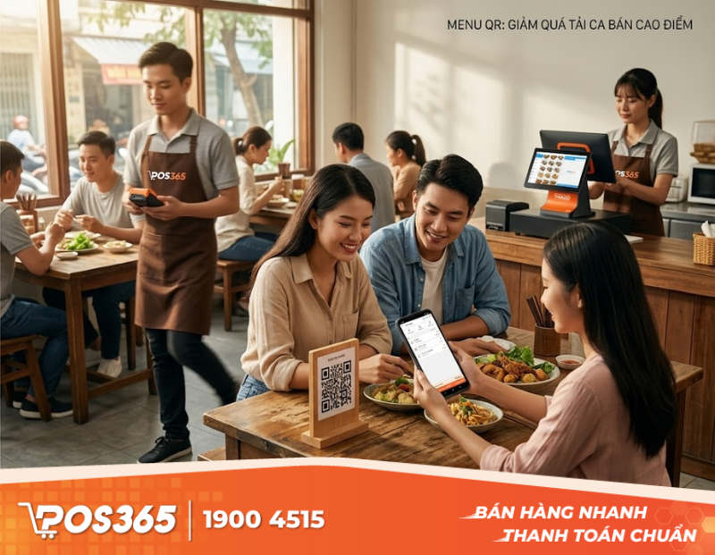 Menu điện tử qu&eacute;t m&atilde; QR giải quyết những điểm nghẽn n&agrave;o trong ca b&aacute;n?