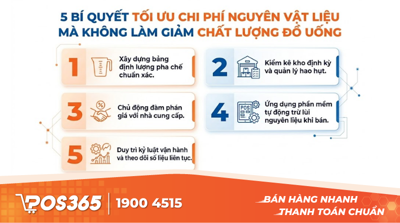 5 Bí quyết tối ưu chi phí nguyên vật liệu mà không làm giảm chất lượng đồ uống