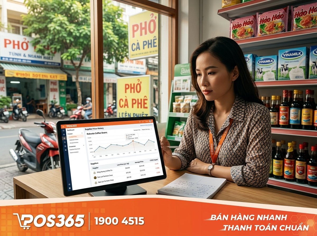 Theo dõi lịch sử giá nhập từ nhà cung cấp để tối ưu giá vốn