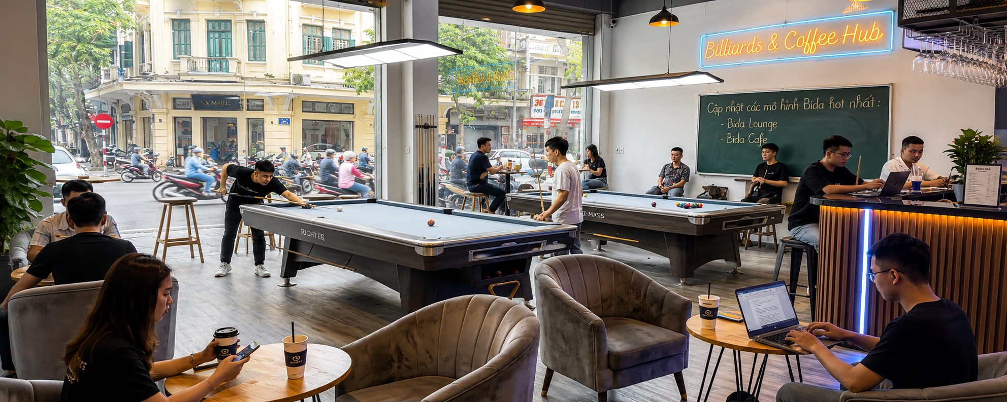Cập nhật các mô hình Bida hot nhất: Bida Lounge, Bida Cafe