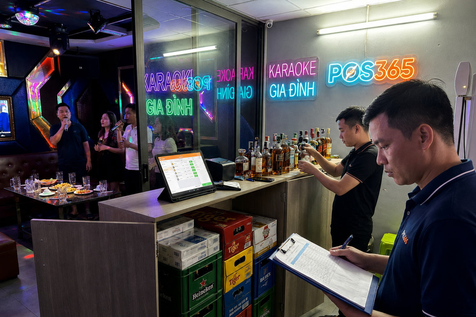 Cách kiểm soát hao hụt bia rượu, thuốc lá trong quán karaoke chặt chẽ