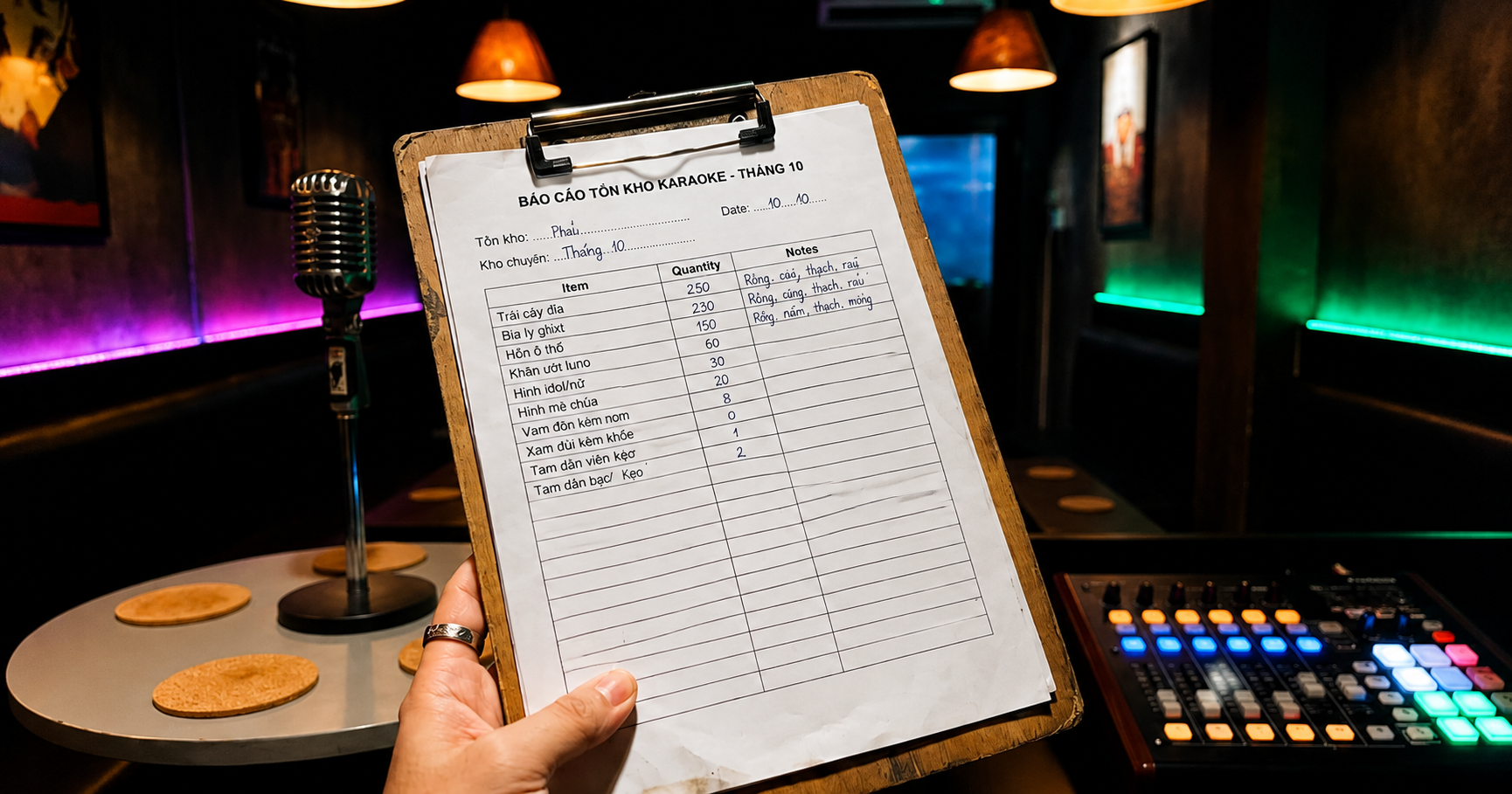 Mẫu biên bản kiểm kê kho hàng quán karaoke định kỳ