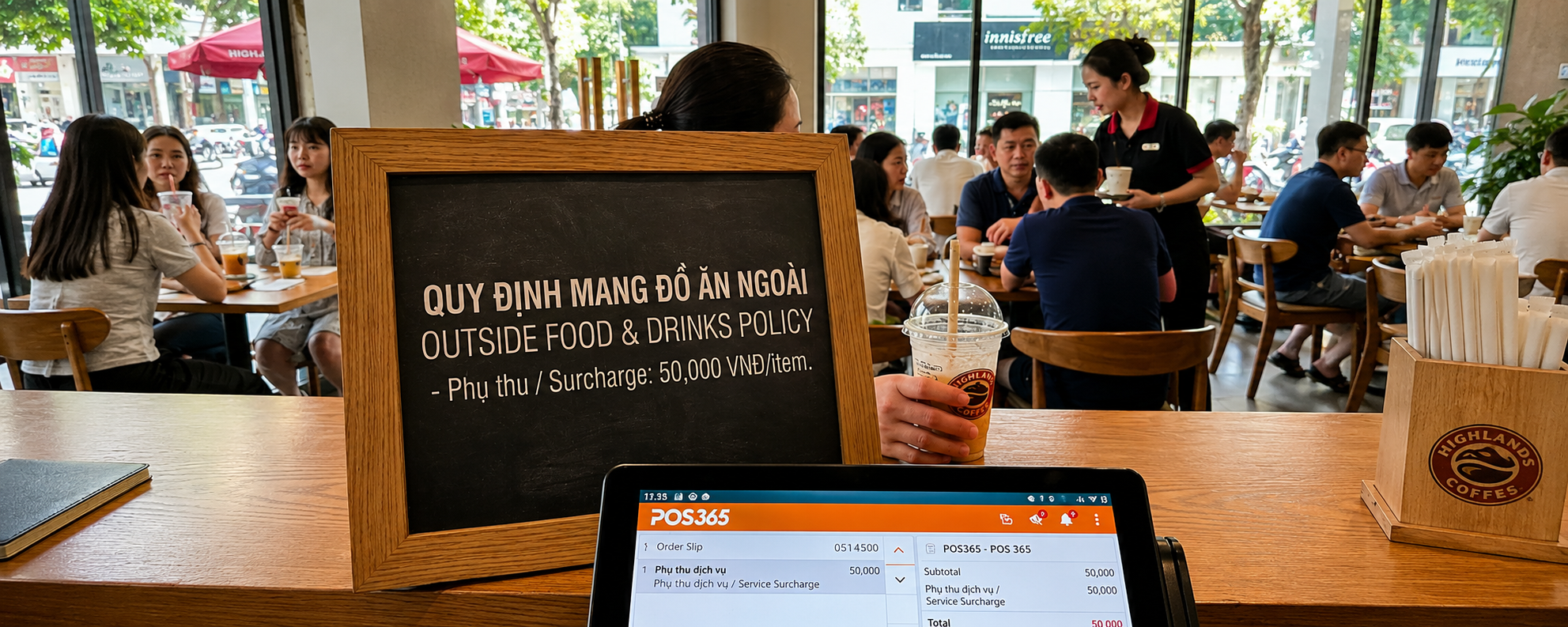Quy định và cách thu phí khi khách mang đồ ăn uống từ ngoài vào