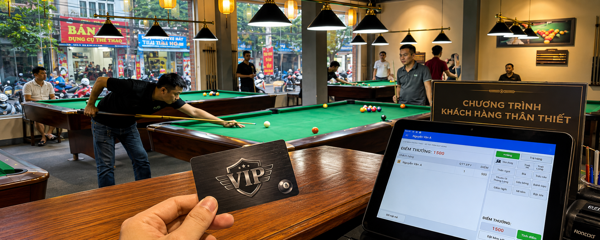 Thiết lập chính sách thẻ VIP, tích điểm giữ chân khách hàng quán bida