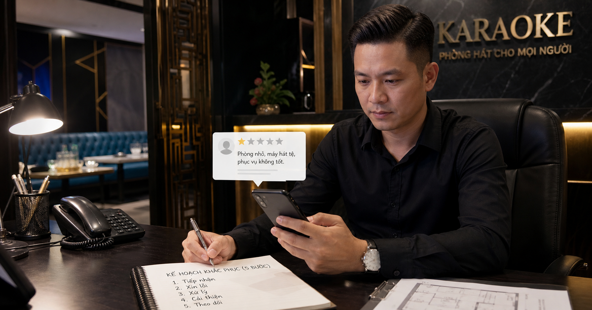 Nghệ thuật xử lý review xấu (1 sao) của quán karaoke trên Google Maps