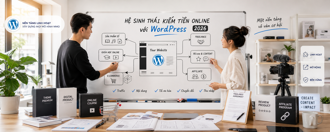 8 cách kiếm tiền từ WordPress thực chiến, hiệu quả 2026