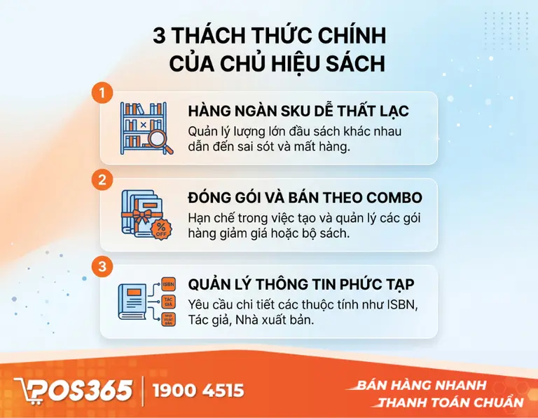 3 Khó khăn đặc thù rút cạn công sức của chủ nhà sách