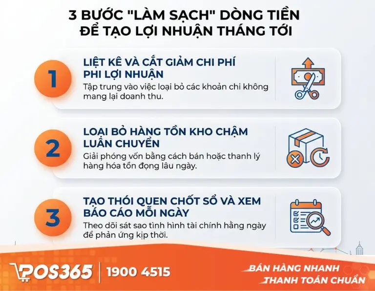 3 bước dọn dẹp dòng tiền để sinh lời ngay trong tháng tới