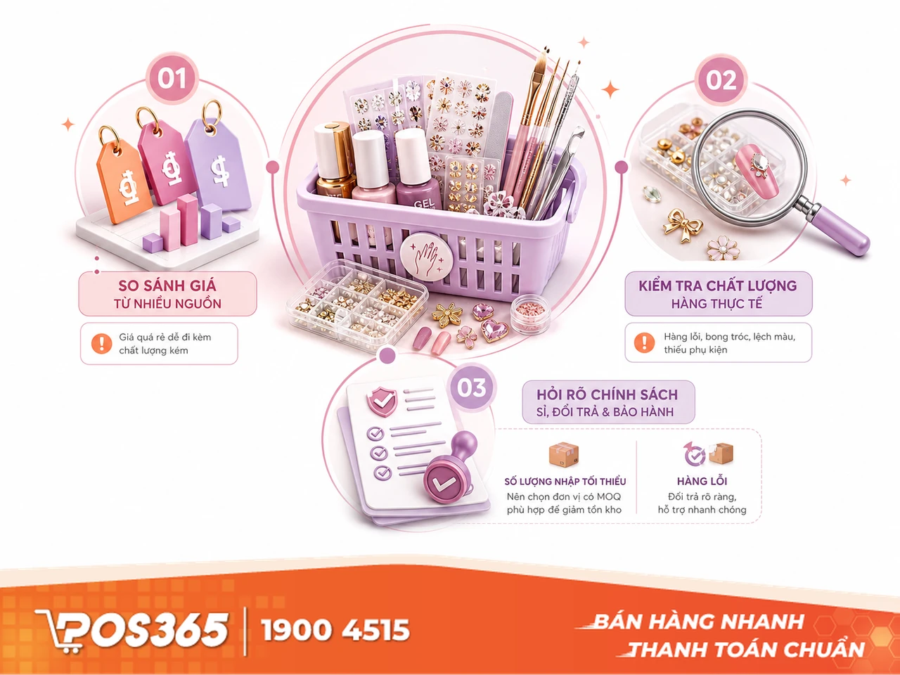 3 Kinh nghiệm lấy sỉ phụ kiện nail tại Hà Nội tránh bị hớ