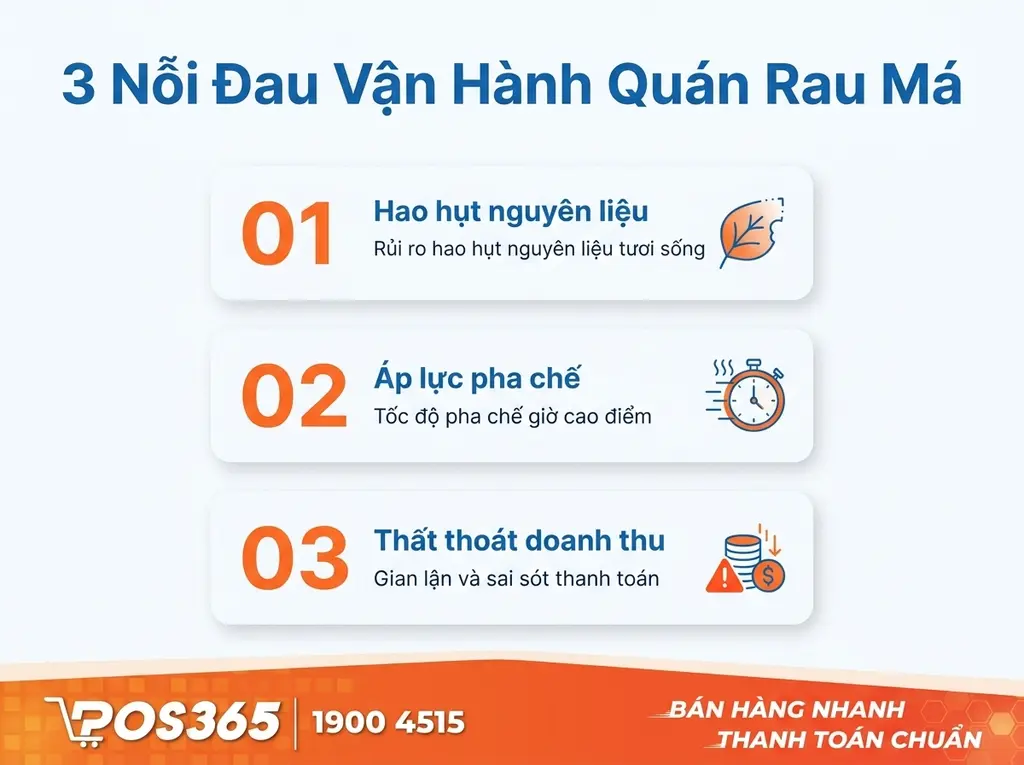 3 Nỗi đau vận hành quán rau má tươi và cách giải quyết