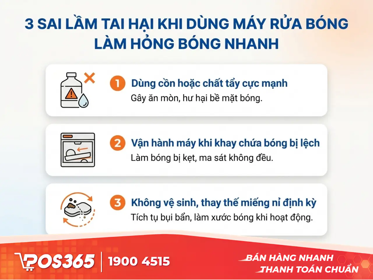 3 sai lầm tai hại khi dùng máy lau bi khiến bi nhanh hỏng