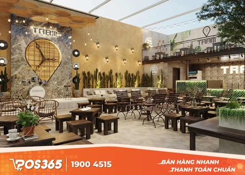 Mô hình quán cafe sân vườn