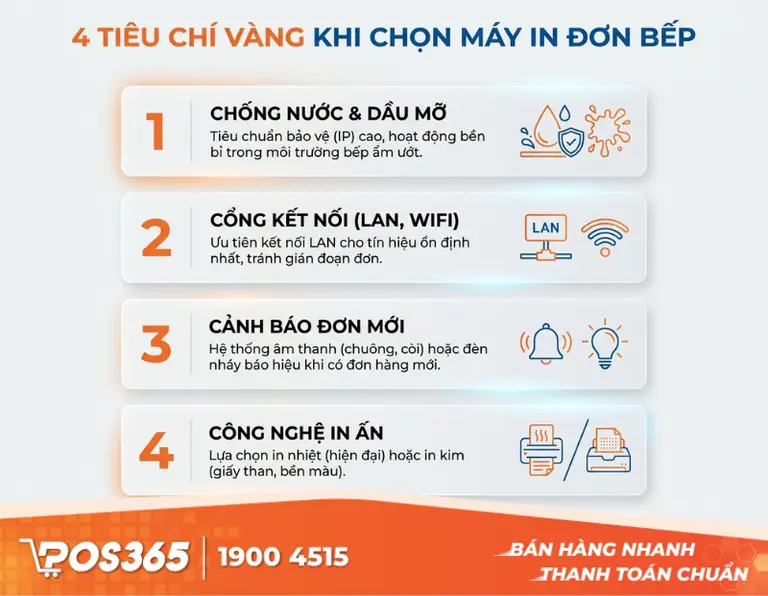 4 Tiêu chí sống còn khi đầu tư máy in order cho khu vực bếp