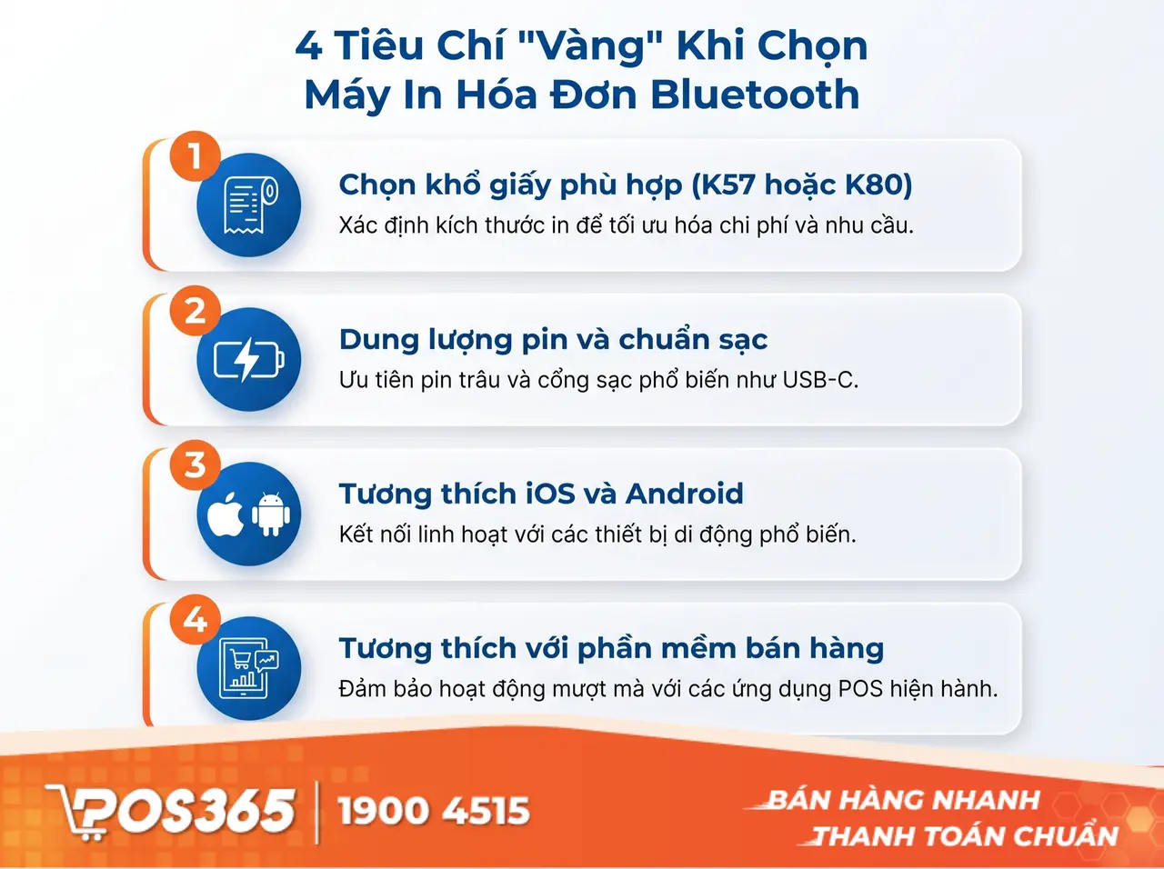 4 Tiêu chí "vàng" khi chọn mua máy in hóa đơn Bluetooth