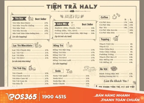 Menu cho quán cafe theo phong cách bohemian