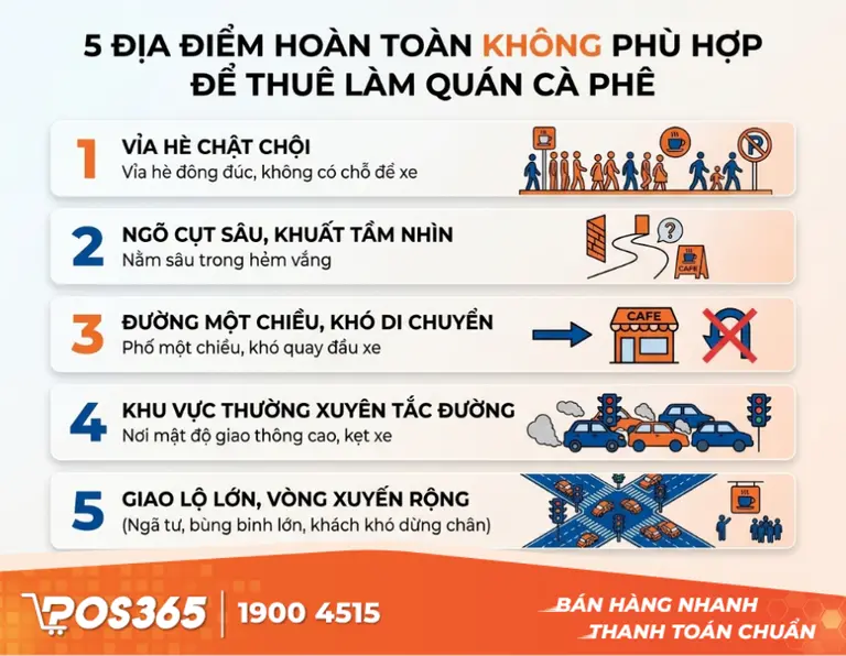 5 Vị tr&iacute; đại kỵ tuyệt đối kh&ocirc;ng n&ecirc;n thu&ecirc; l&agrave;m qu&aacute;n cafe