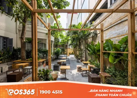 Nhà hàng sân vườn kết hợp quán cà phê