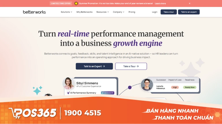 Betterworks - Thúc đ&acirc;̉y văn hóa minh bạch, gắn k&ecirc;́t đ&ocirc;̣i ngũ