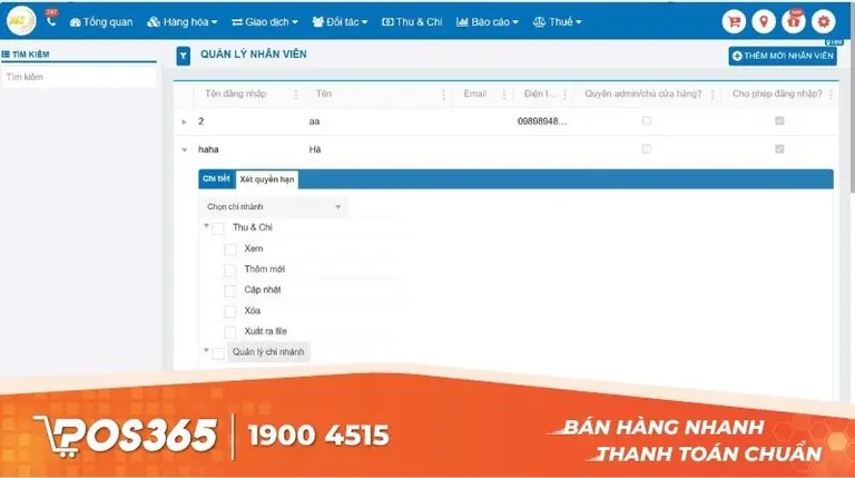 Chặn đứng rủi ro với tính năng phân quyền chi tiết trên phần mềm quản lý bán hàng