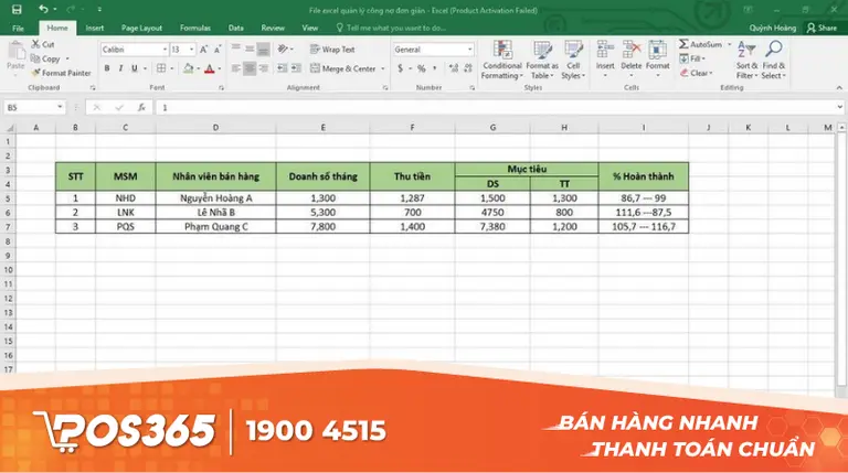 Excel & Google Sheets - Mẫu file quản lý nhà hàng miễn phí