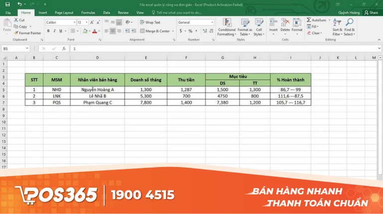 Excel & Google Sheets - Mẫu file quản lý nhà hàng miễn phí