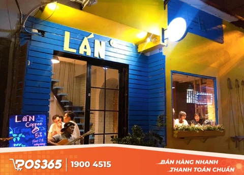 Cafe Lim c&oacute; m&agrave;u xanh chủ đạo