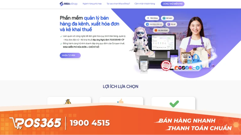 MISA eShop - Quản trị tài chính, kế toán chặt chẽ