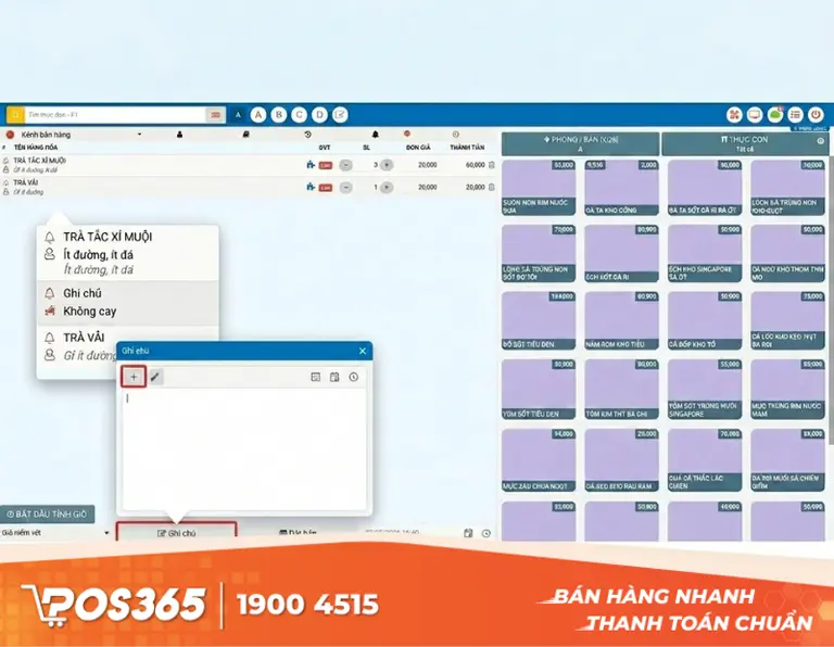 Tính năng ghi chú món ăn: Giải pháp số hóa cho dịch vụ hoàn hảo