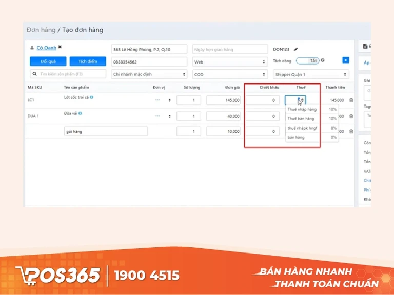 Áp dụng chiết khấu & khuyến mãi