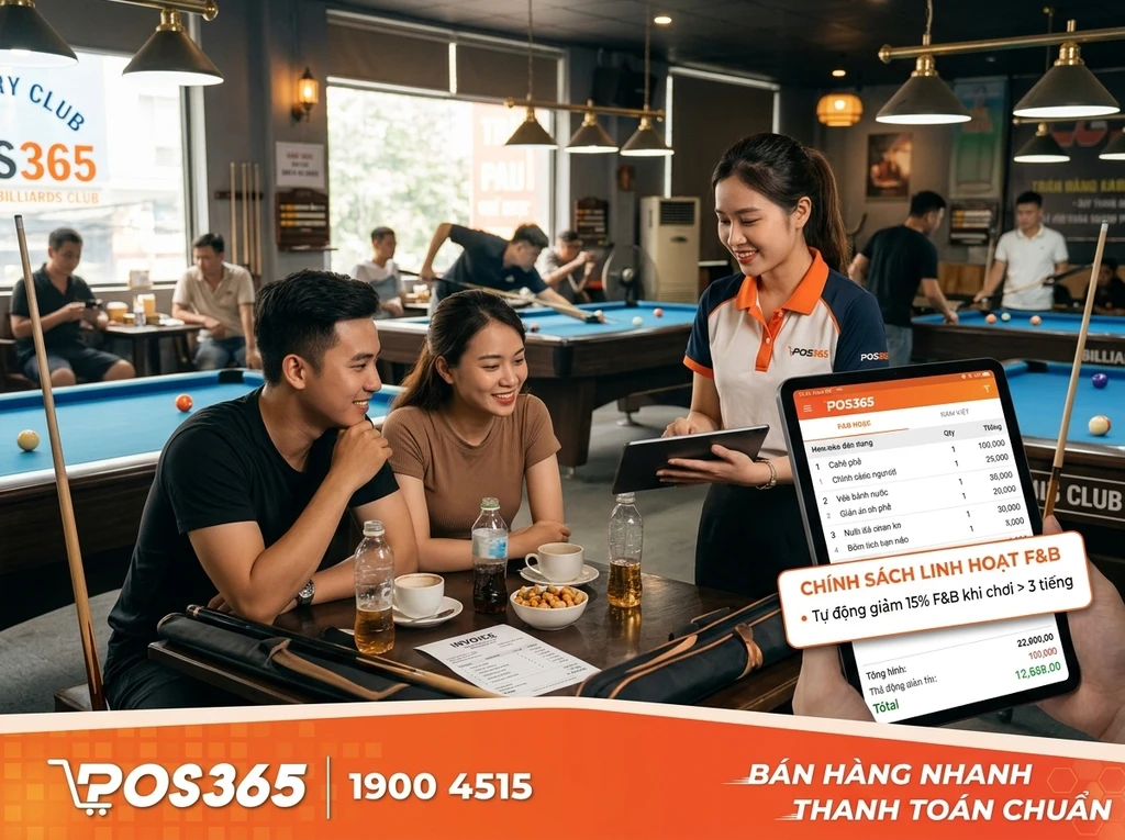Áp dụng chính sách linh hoạt dựa trên hóa đơn F&B tại quán
