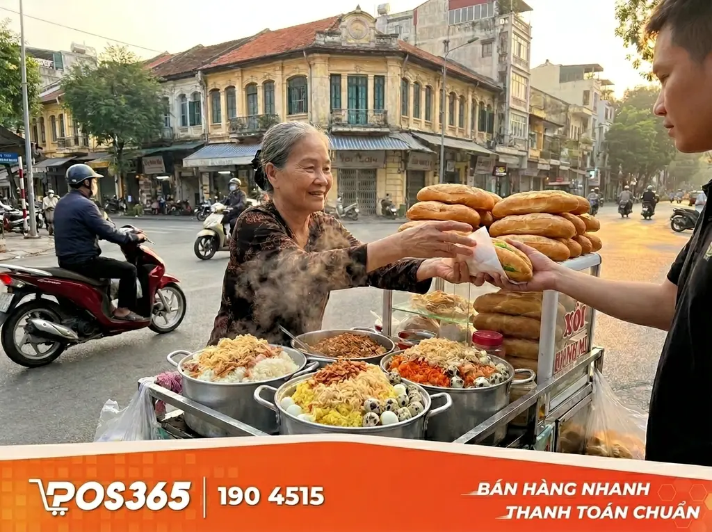 Bán đồ ăn sáng (Xôi, bánh mì)
