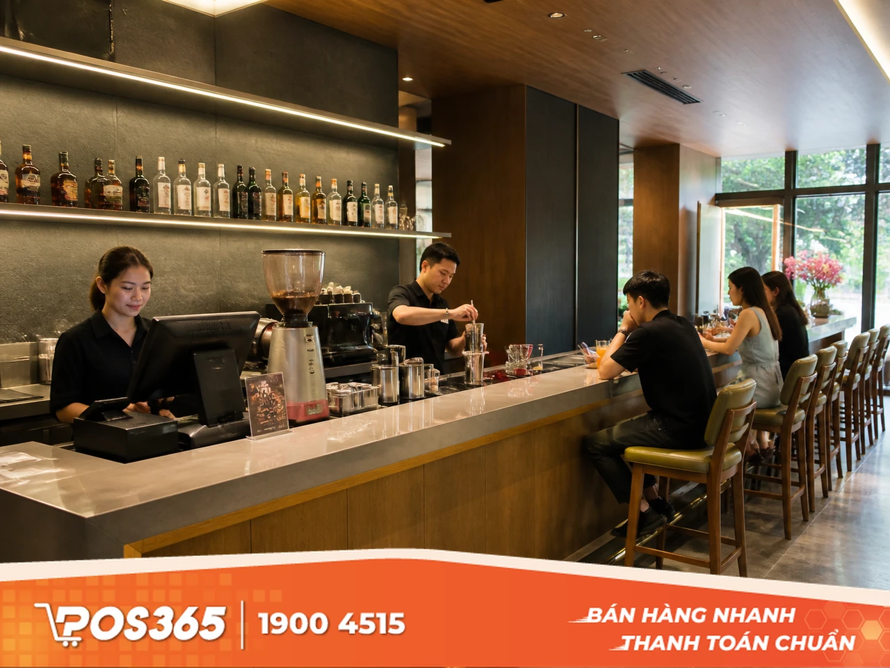 B&agrave;n quầy bar kết hợp thu ng&acirc;n
