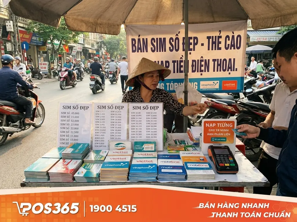Bán sim số đẹp, thẻ cào, dịch vụ nạp tiền