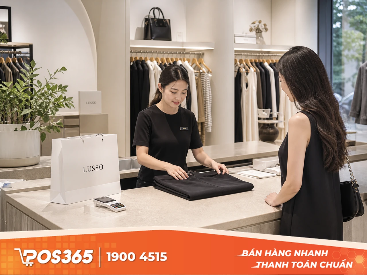 B&agrave;n thu ng&acirc;n shop thời trang, quần &aacute;o