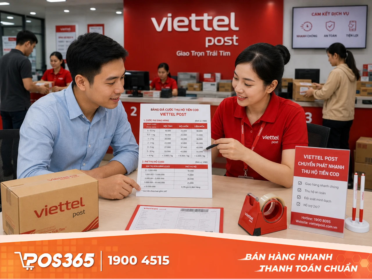 Bảng gi&aacute; cước thu hộ tiền COD Viettel Post 