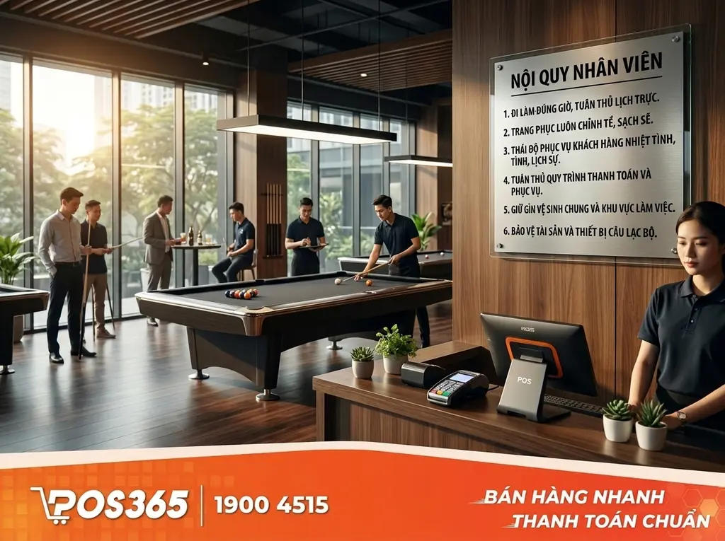 Bảng nội quy nhân viên phục vụ bida chuẩn chuyên nghiệp