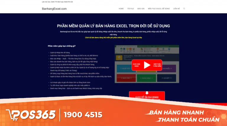 BanhangExcel - phần mềm bán hàng excel đơn giản