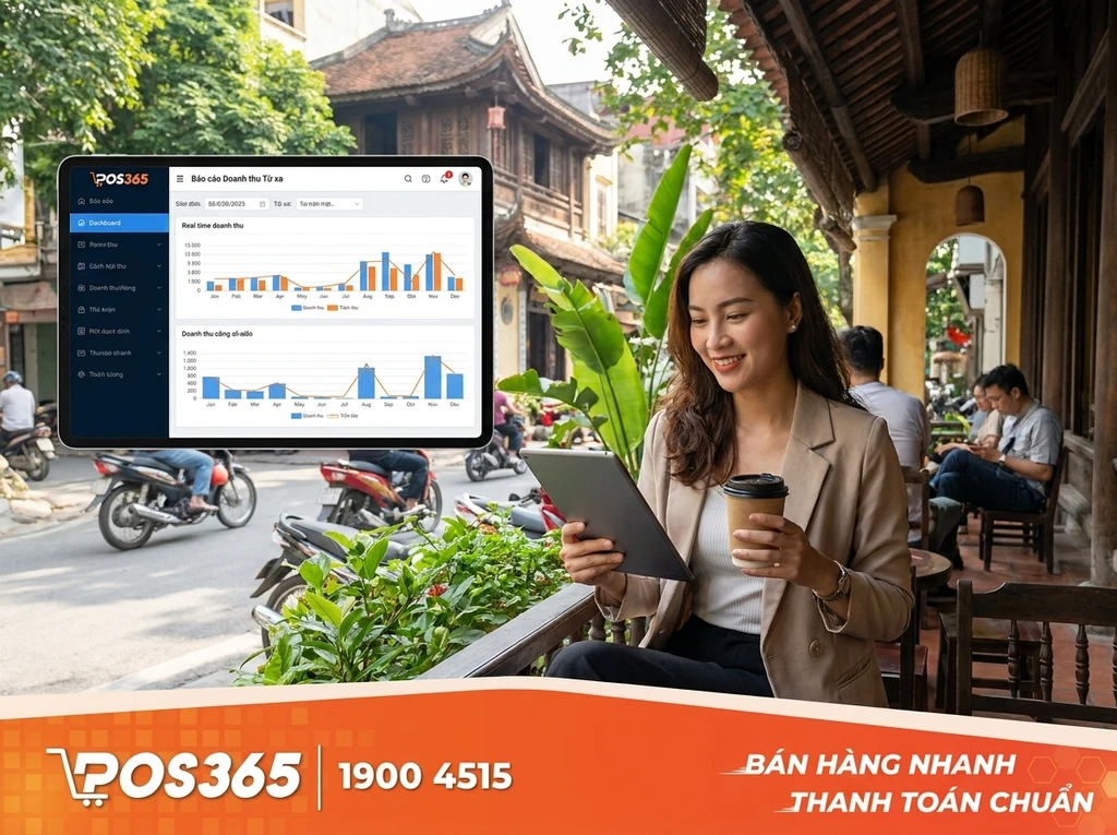 Báo cáo doanh thu và quản lý từ xa theo thời gian thực với phần mềm