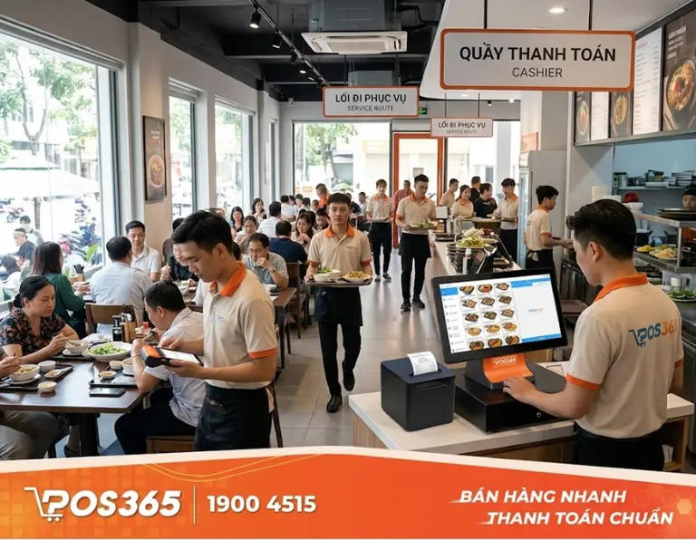 Bố tr&iacute; kh&ocirc;ng gian v&agrave; luồng phục vụ: Chống 