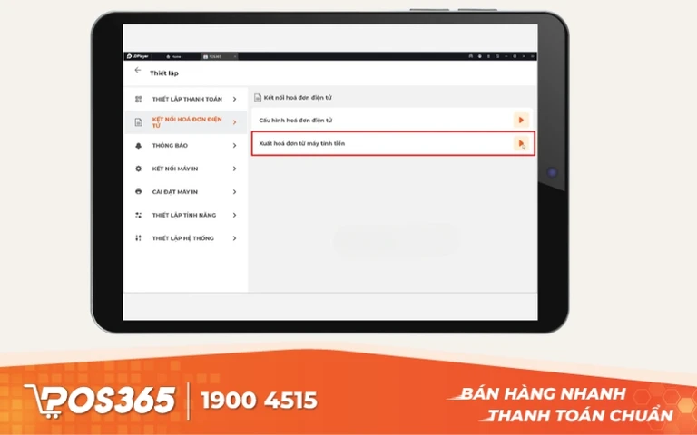 Bước 3. Đồng bộ dữ liệu hóa đơn lên cơ quan thuế