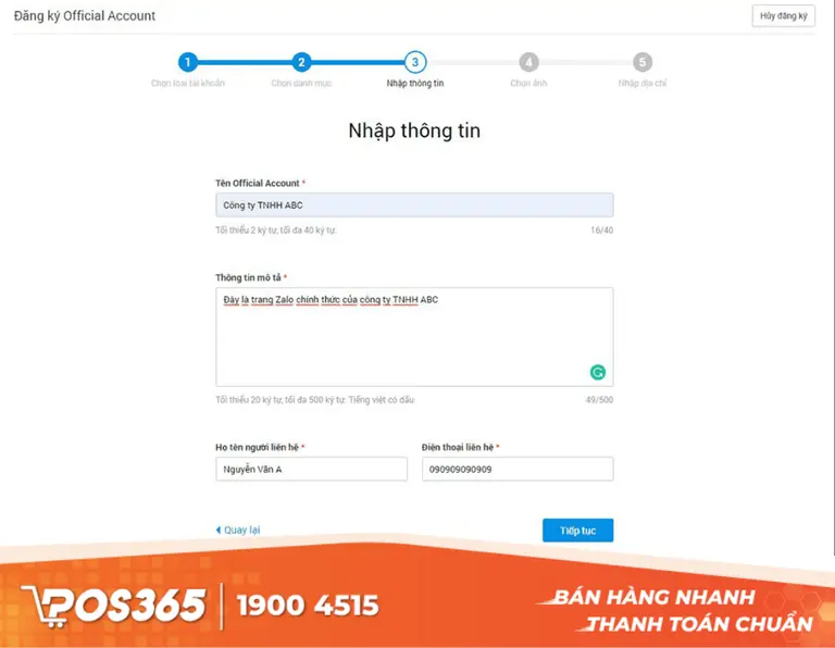 Bước 3: Thiết lập th&ocirc;ng tin chuẩn SEO cho Zalo Shop